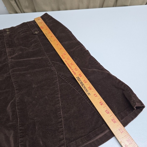 BUM Equipment Womens Mini Skirt Brown Stretch Corduroy Look Size 10 Y2K Earthy - Picture 9 of 10